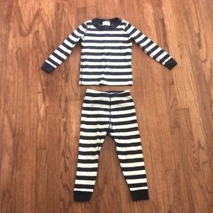 Hanna Andersson Navy Blue/ White Striped Organic Pajamas